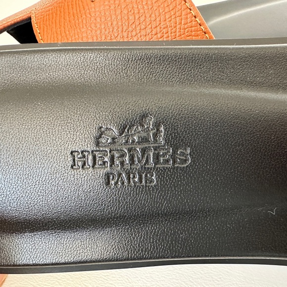 HERMES ORAN SANDALS IN NATUREL BROWN EPSOM LEATHER. SIZE 38 NEW - Picture 7 of 14